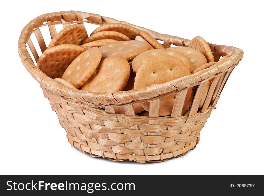 Cookies in a basket shadow below. Cookies in a basket shadow below.