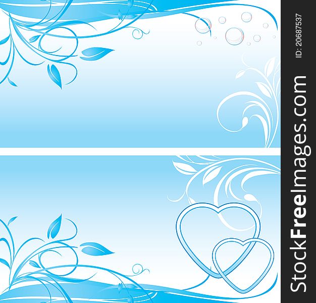 Two floral backgrounds for banner. Illustration