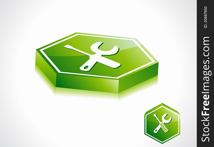 Abstract green setting button illustration