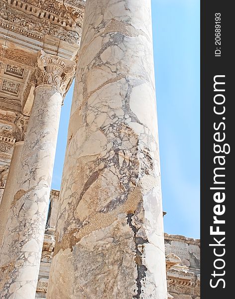 Facade of ancient Celsius Library in Ephesus, Turkey. Facade of ancient Celsius Library in Ephesus, Turkey