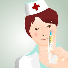 Beautiful Young Nurse With Syringe Stock Photography Beautiful Young Nurse With Syringe Stock Photography