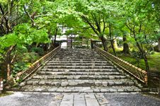 Stairs At Ryoanji Temple At Kyoto, Japan Royalty Free Stock Image