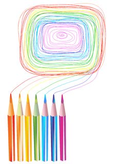 Color Pencils Drawings Stock Photography