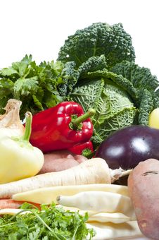 Fresh Vegetables Isolated On White Stock Photo