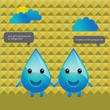 Character Design Water Drops Conversation Royalty Free Stock Photography Character Design Water Drops Conversation Royalty Free Stock Photography