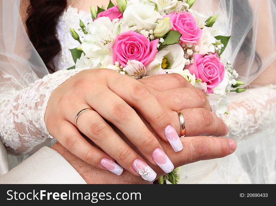 He image of two hands with a wedding ring