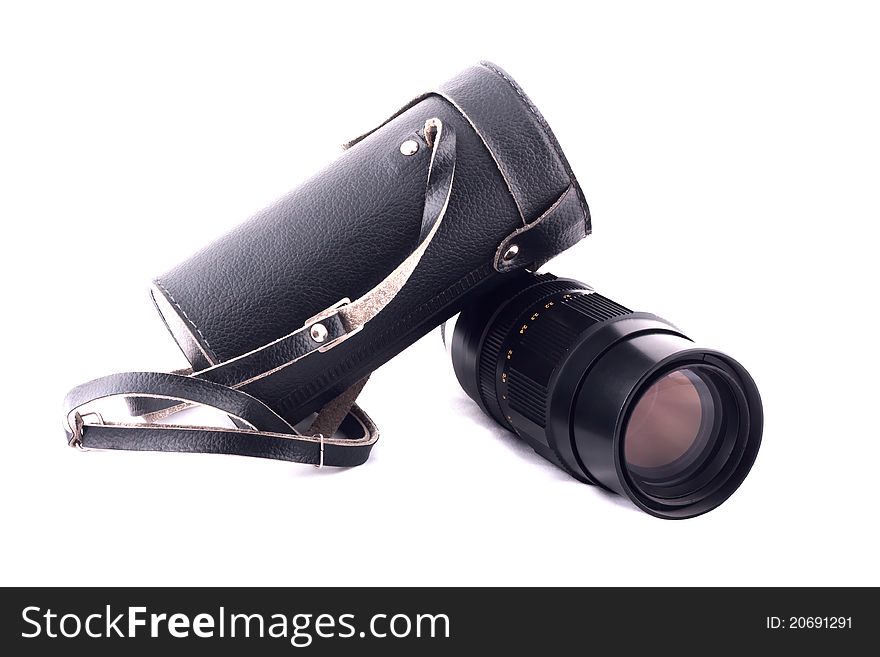 Photo lens isolated in white