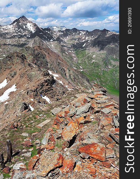 Ercavallo Peak at 3048 meters on the sea-level. Brixia province, Lombardy region, Italy