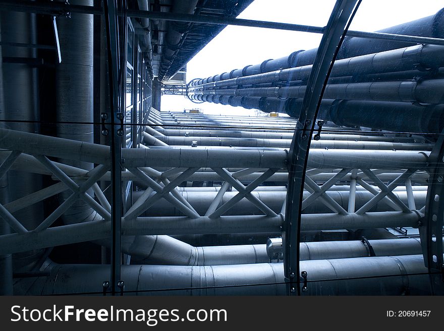 Commercial air ducting of a modern building.