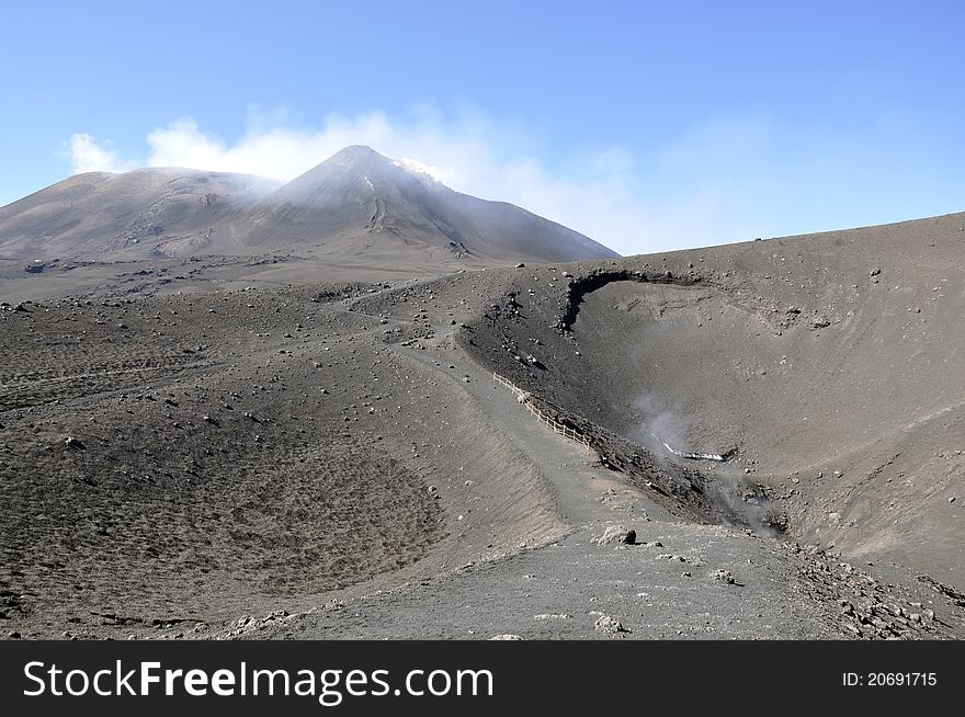 Craters of volcano Etna in Sicily. Italy. Craters of volcano Etna in Sicily. Italy.