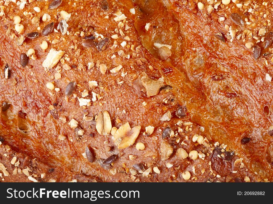 A close-up of Italian five grain bread. A close-up of Italian five grain bread