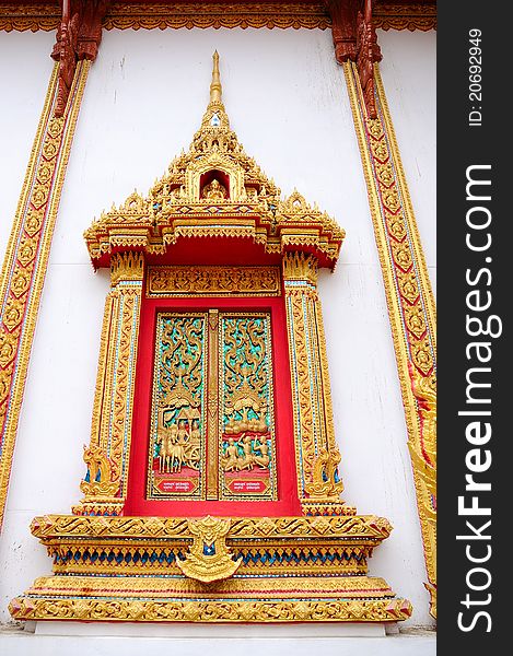 Thai window in monastery