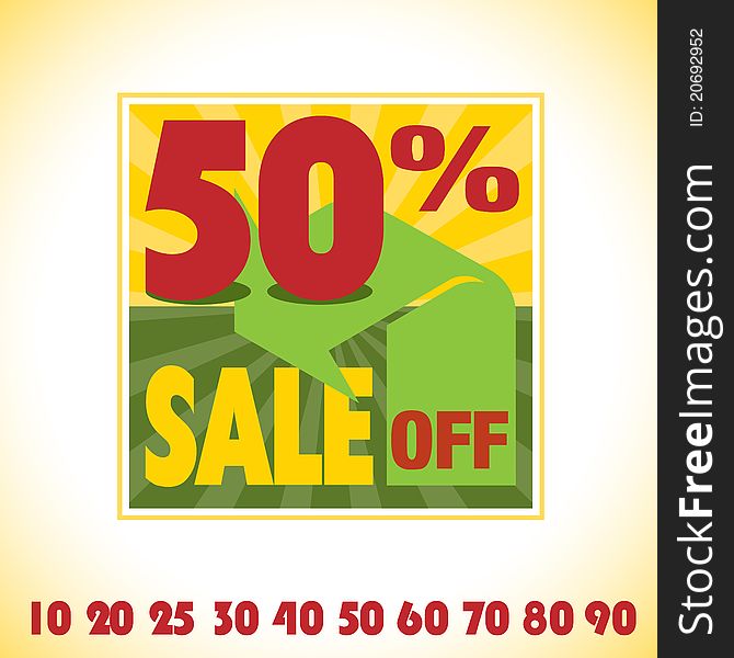 Vector sale tag sign illustration