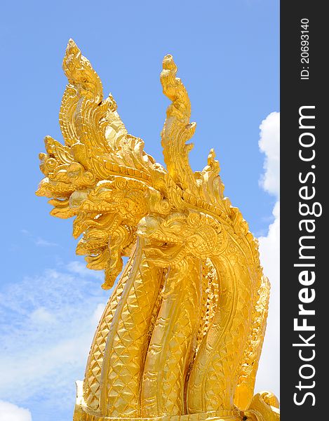 Golden statue in Thai style. Golden statue in Thai style