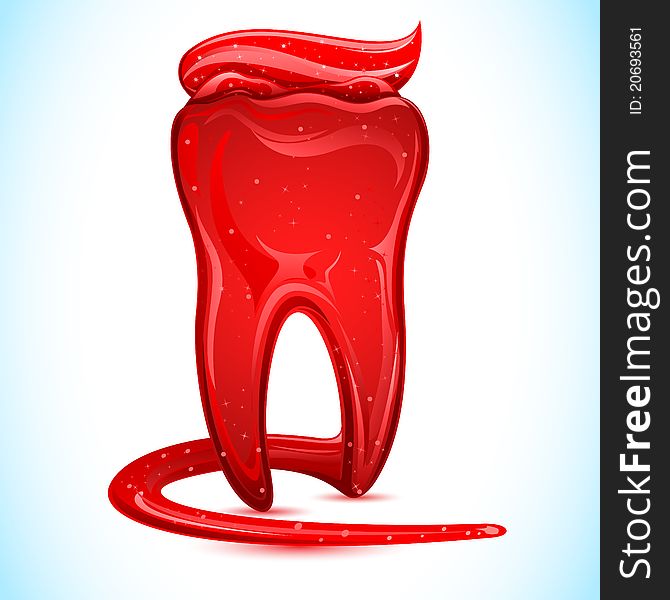 Illustration of teeth shape toothpaste on abstract background. Illustration of teeth shape toothpaste on abstract background