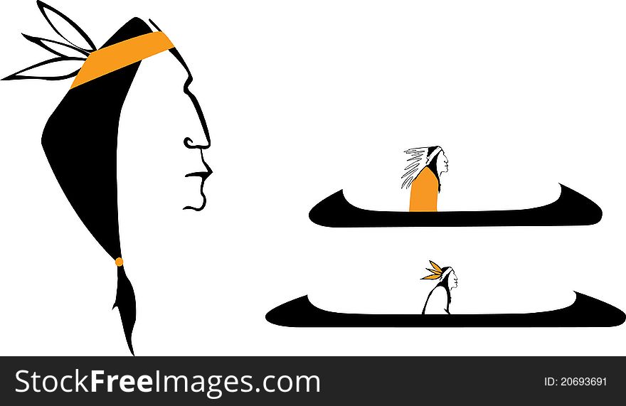 Vector icons of native american. Vector icons of native american