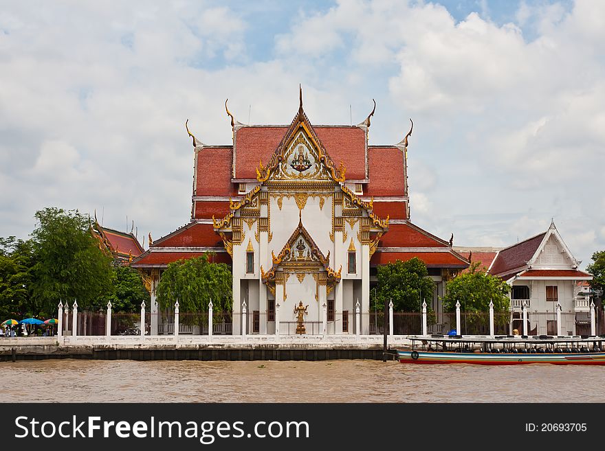 Thai temple at choa praya riverside, thailand. Thai temple at choa praya riverside, thailand