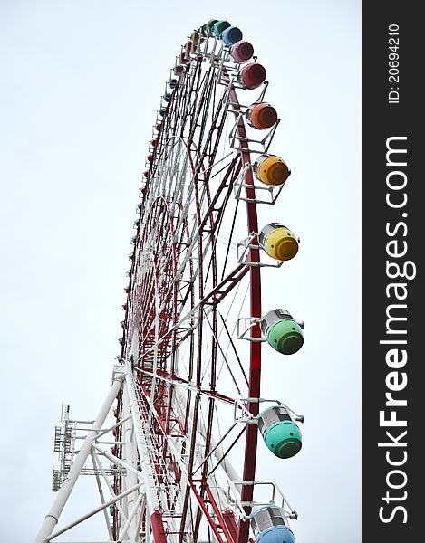 Colorfull Ferris Wheel At Odaiba