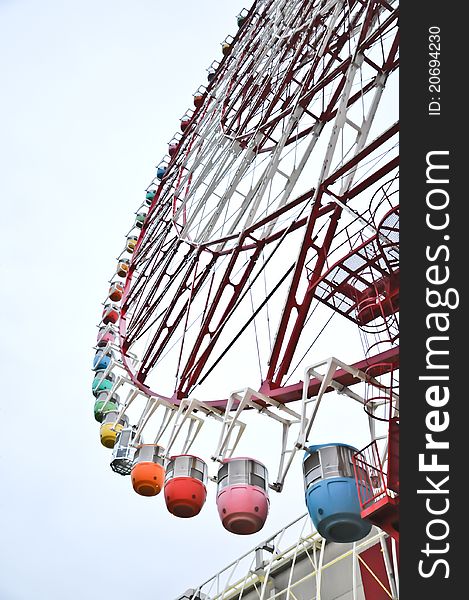 Colorfull Ferris Wheel At Odaiba