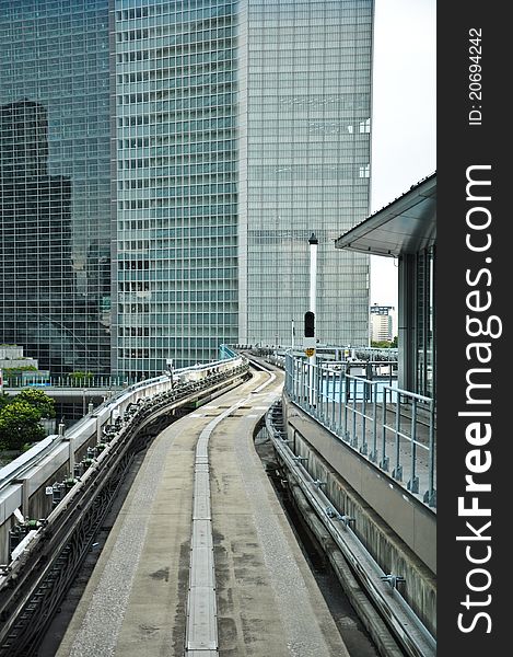 Railway at Shimbashi station in Tokyo, Japan