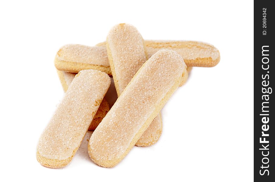 Italian biscuit sticks on a white background