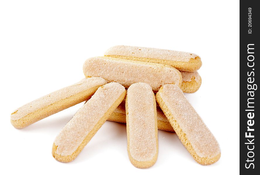 Italian biscuit sticks on a white background