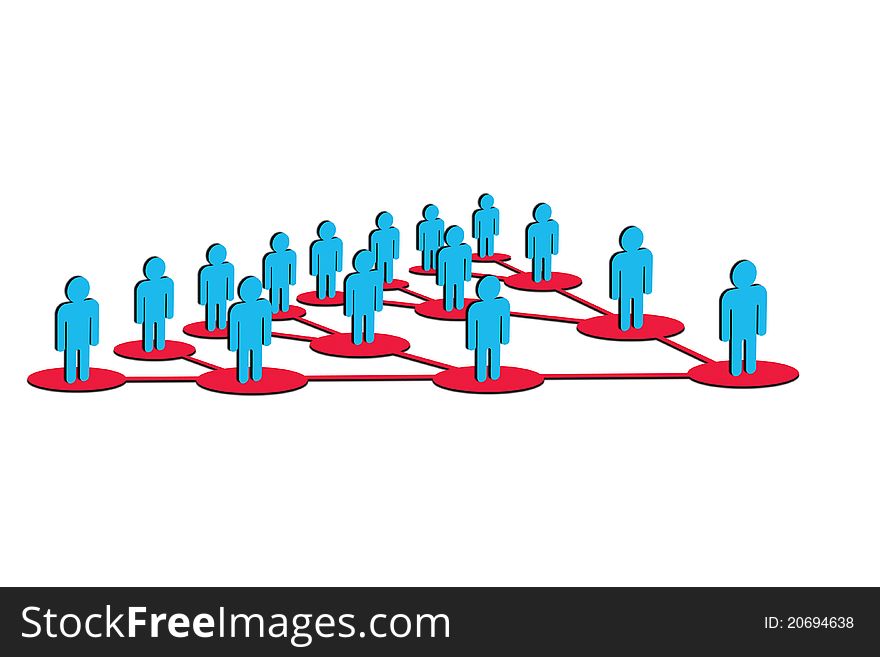 Social network of business people. Social network of business people.