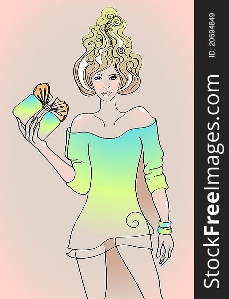 Creative hand painted fashion girl. Creative hand painted fashion girl