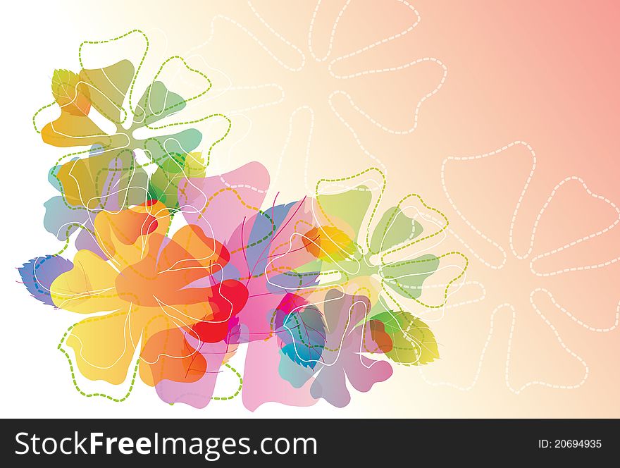 Bright floral background for your design