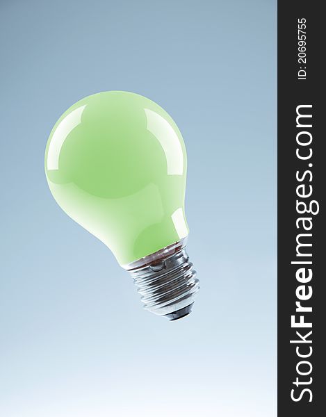 Green light bulb innovation ideas concept