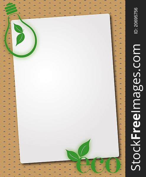 Illustration of sheet with ecological symbol. Illustration of sheet with ecological symbol