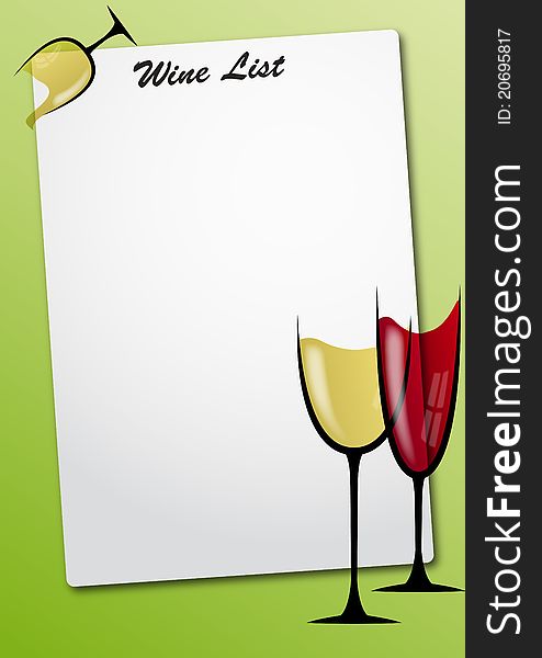 Illustration of sheet with red glass. Illustration of sheet with red glass