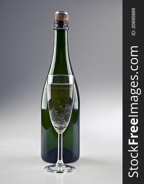 Champagne Bottle And Glass