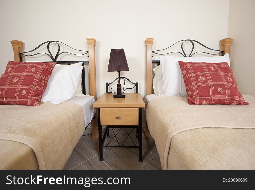 Twin Beds In A Bedroom