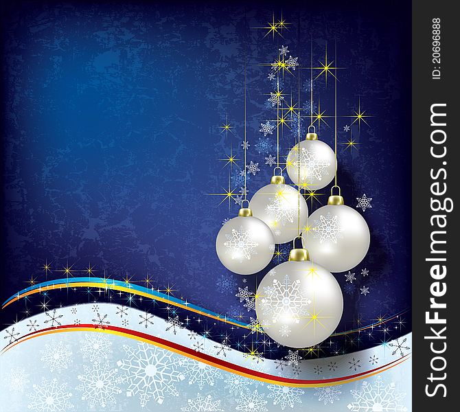 Abstract Christmas background with pearl decorations on blue. Abstract Christmas background with pearl decorations on blue