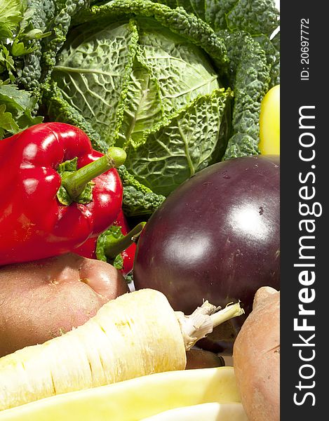 Assortment of fresh vegetables close up