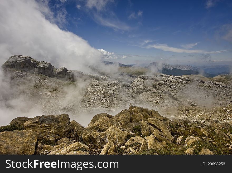 Clouds and mist in pyrenees. Clouds and mist in pyrenees