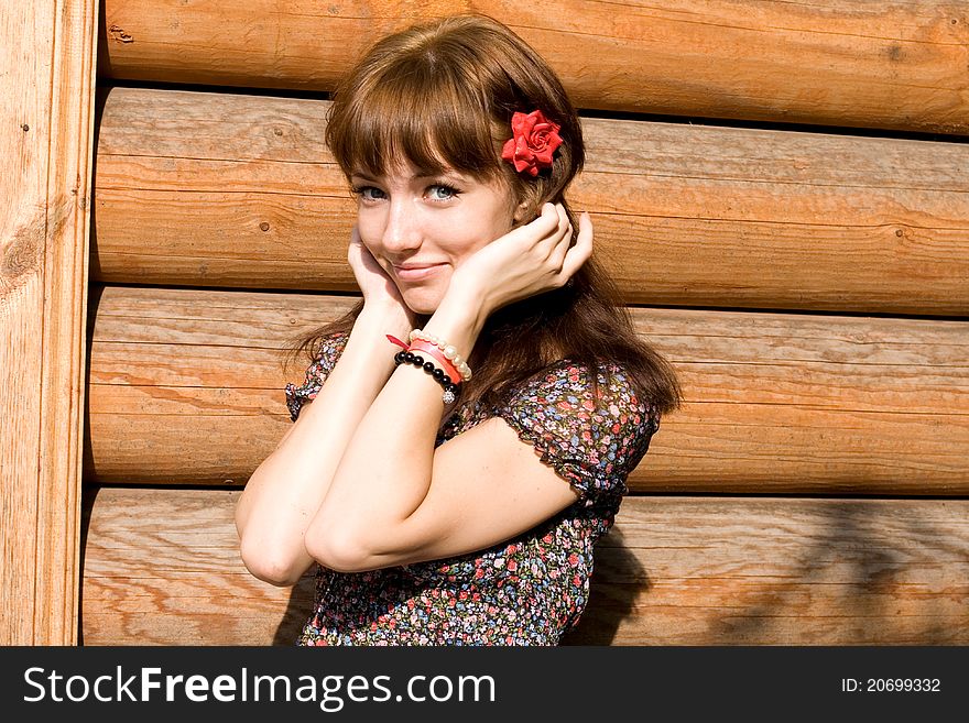 Girl Walking In Country Side