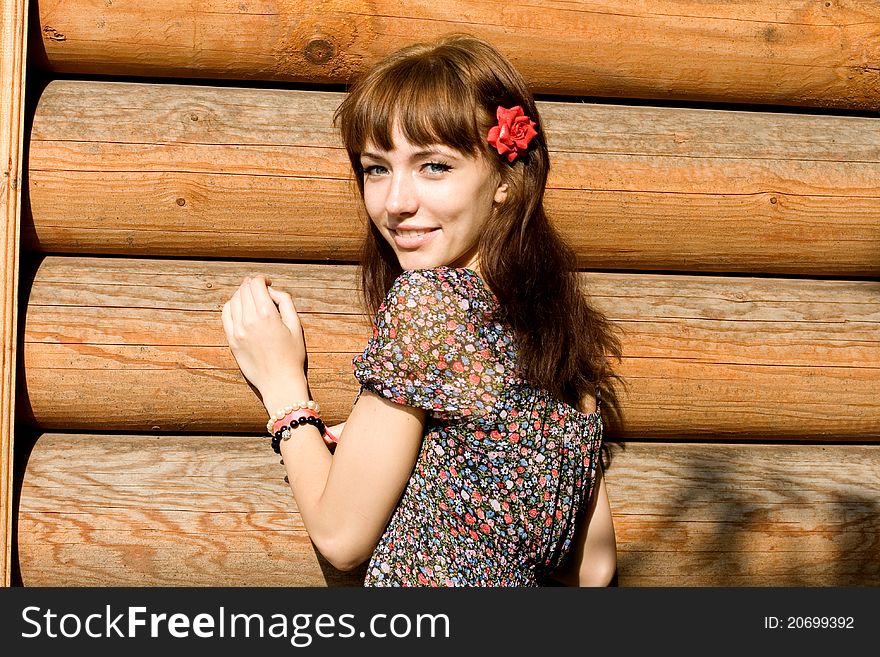 Girl Walking In Country Side