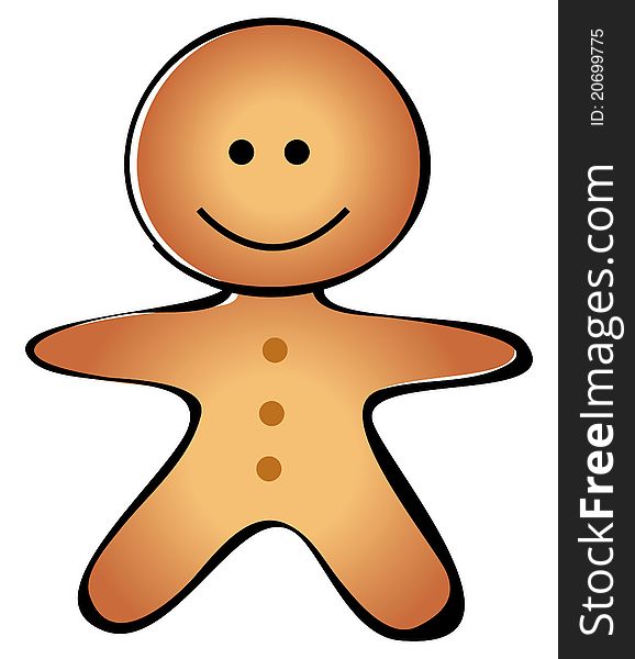 Cartoon illustration of a gingerbread man