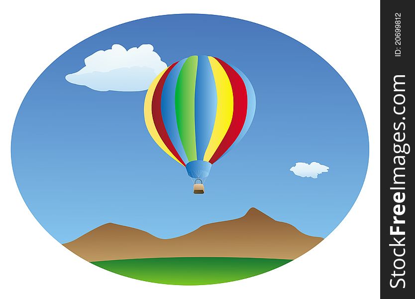 Cartoon illustration of a hot air balloon background