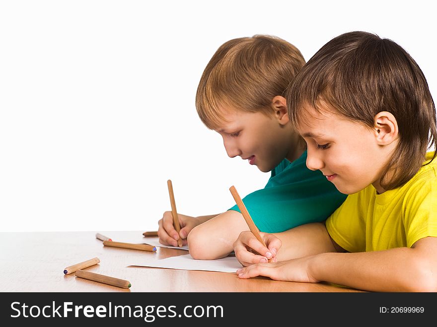 Two Boys Drawing