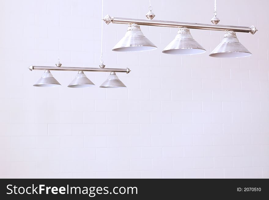 Hanging lights on white background