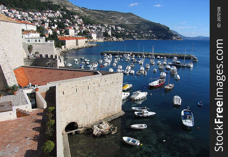 View of the harbour from the City Walls. View of the harbour from the City Walls.