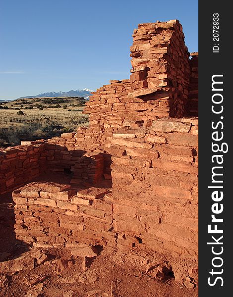 Pueblo ruin in Wupatki National Monument. Pueblo ruin in Wupatki National Monument