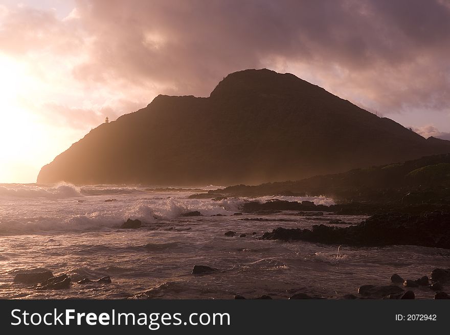 Coastline and sky of Oahu, Hawaii. Coastline and sky of Oahu, Hawaii