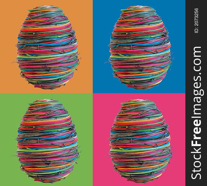 Four eastereggs in colored squares