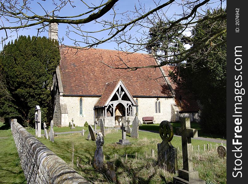 English Village Church basking in early Spring Sunshine