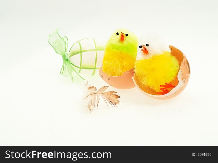 Egg, eggs, chicken, yellow, green, easter, Baby Chicken, Cracked two, New Life, Hatching