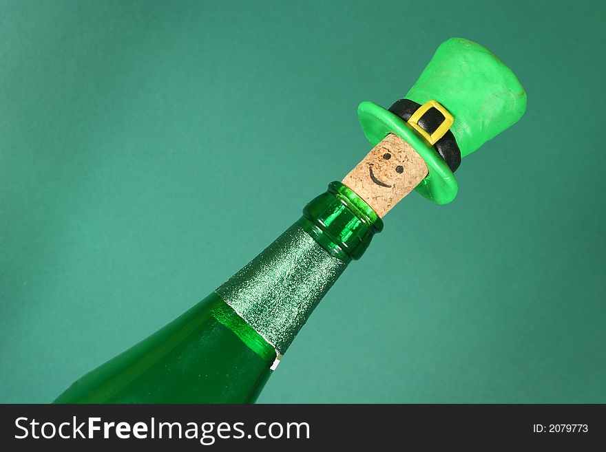 Beer bottle with a funny cork